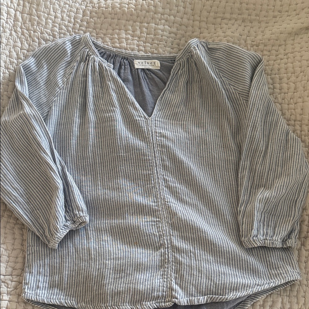 Velvet Women's Striped Blouse - Gray